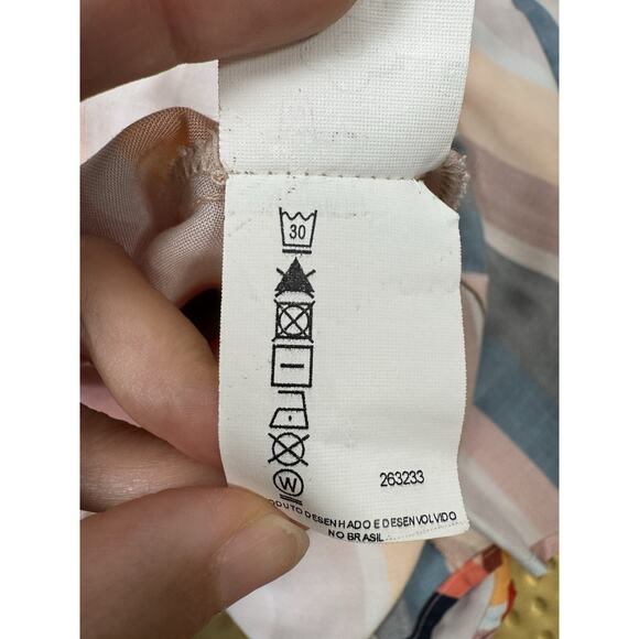 Farm Rio Striped Cut Out Sleeveless Midi Dress Resortwear Vacation Preppy XS est - Picture 9 of 11